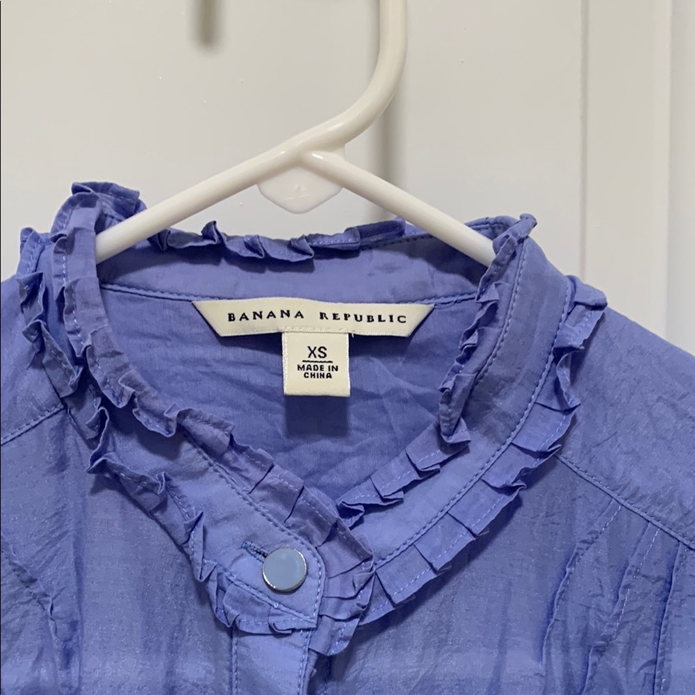 J. Crew Ruffle Button-Up Blouse - Purple - Picture 3 of 10
